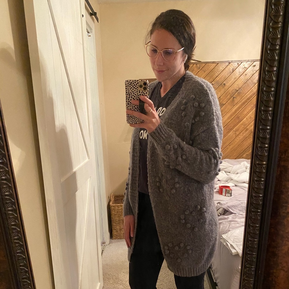 NWOT - Gray, Swiss dot sweater